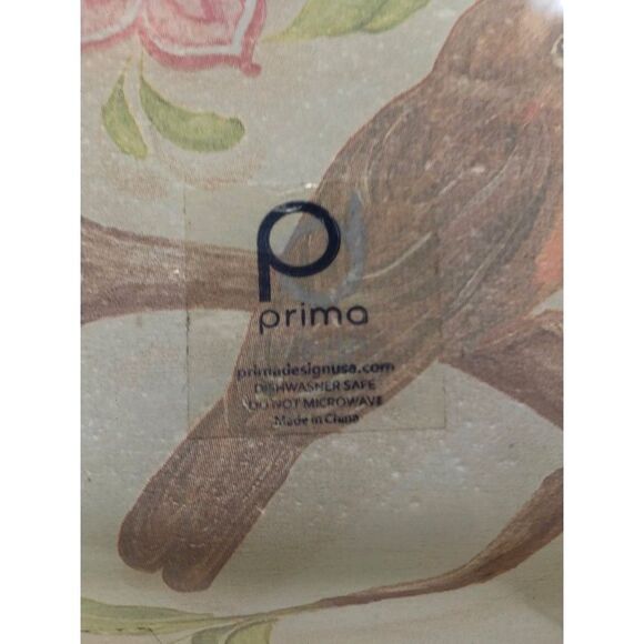 Prima Design Square Glass Multi-purpose Dishes Set Of 2 Floral & Bird Design - Picture 7 of 8